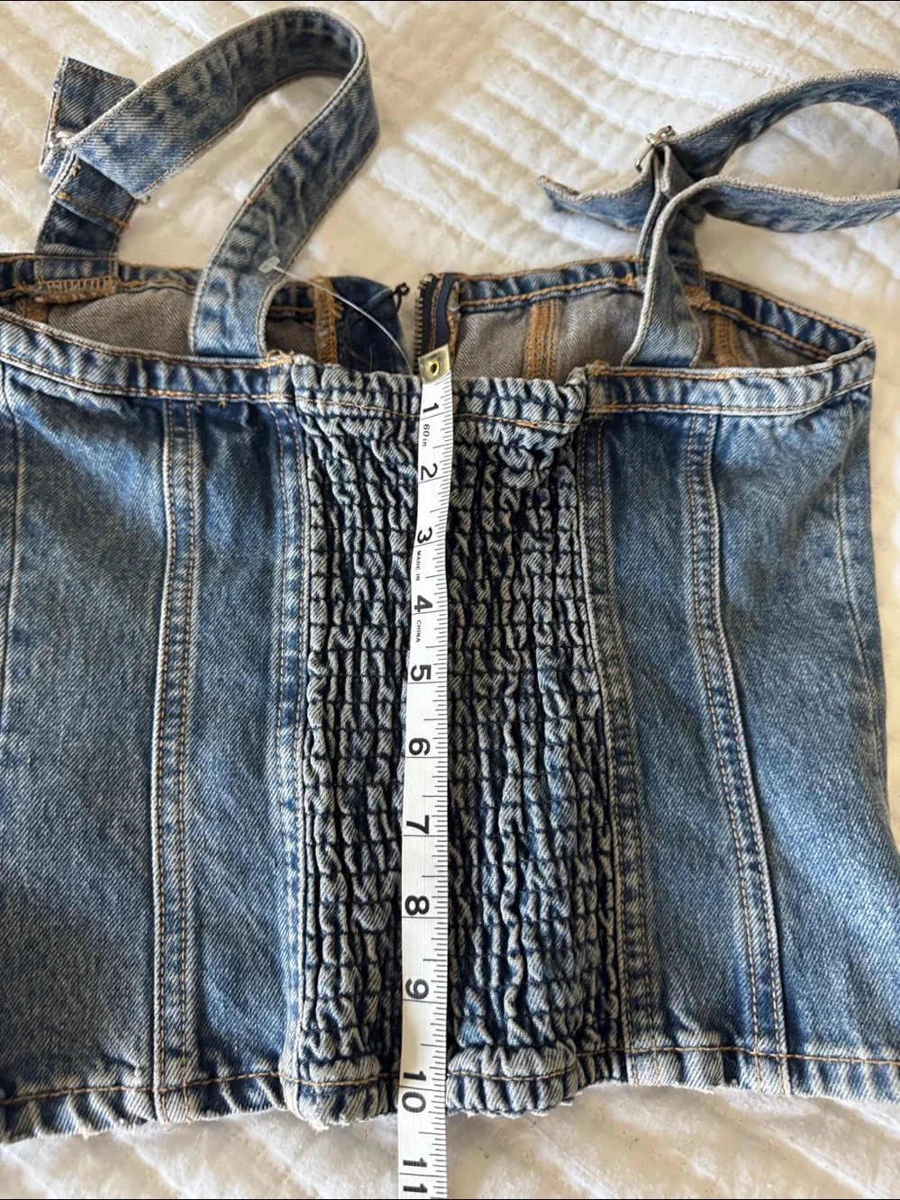 Zara Dark Blue Denim Pinafore One-Piece for Kids